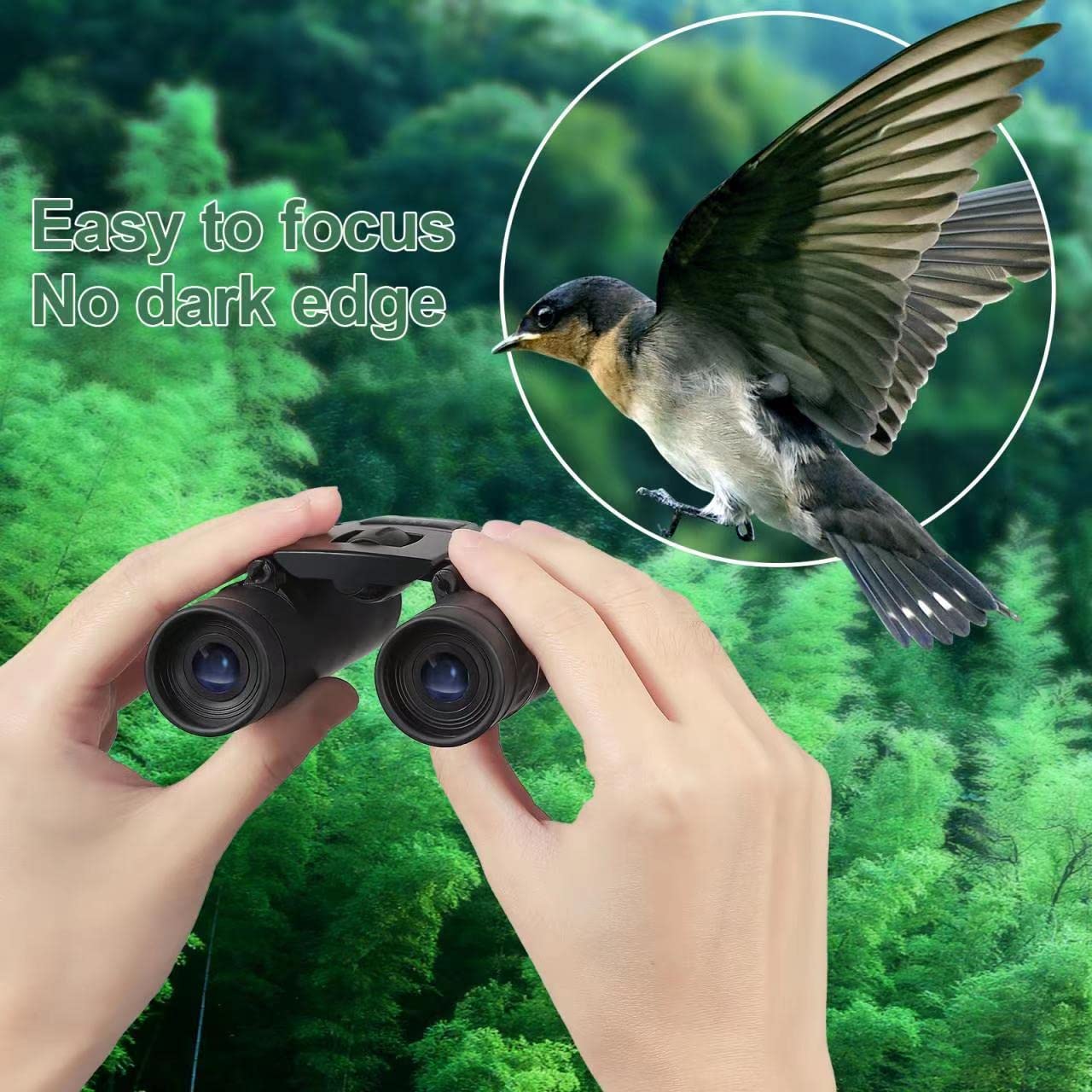 POLDR 8X21 Mini Pocket Binoculars Compact, Small Clear View Binoculars for Adults, Easy Focus Lightweight Portable Binoculars for Bird Watching Theater Opera Travel