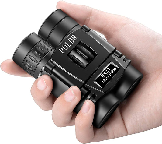 POLDR 8x21 Small Compact Lightweight Binoculars for Adults Kids Bird Watching Traveling Sightseeing.Mini Pocket Folding Binoculars for Concert Theater Opera