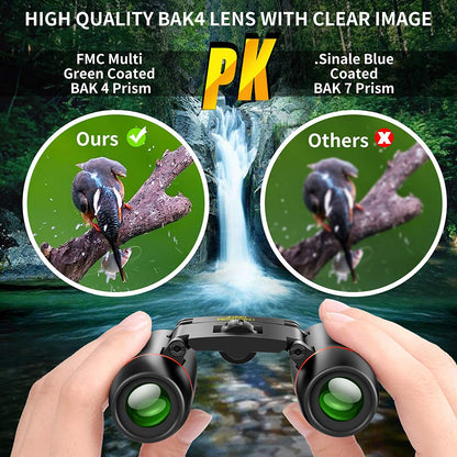 POLDR 12X25 Small Pocket Binoculars Compact Adults,Mini Kids Binoculars Boys for Bird Watching,Concert Theater Opera